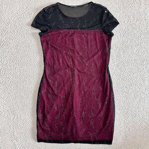 Vintage Y2K Fairy Grunge Dress Sheer‎ Glitter Silver Mesh Whimsical Witch